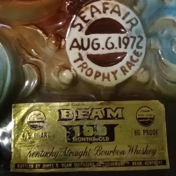 VINTAGE 50 YEARS OLD EMPTY BOTTLE DECANTER JIMBEAM . - Picture 5 of 5